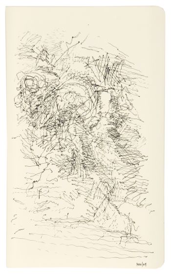 Click the image for a view of: Vela Spila drawing 3. 2009. Pen & ink. 210X128mm